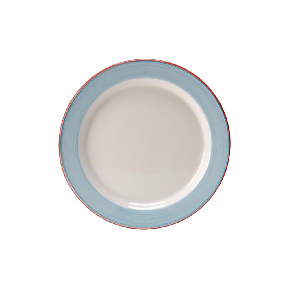 Тарелка мелкая «Рио Блю»; фарфор; D=25, 5см; белый, синий