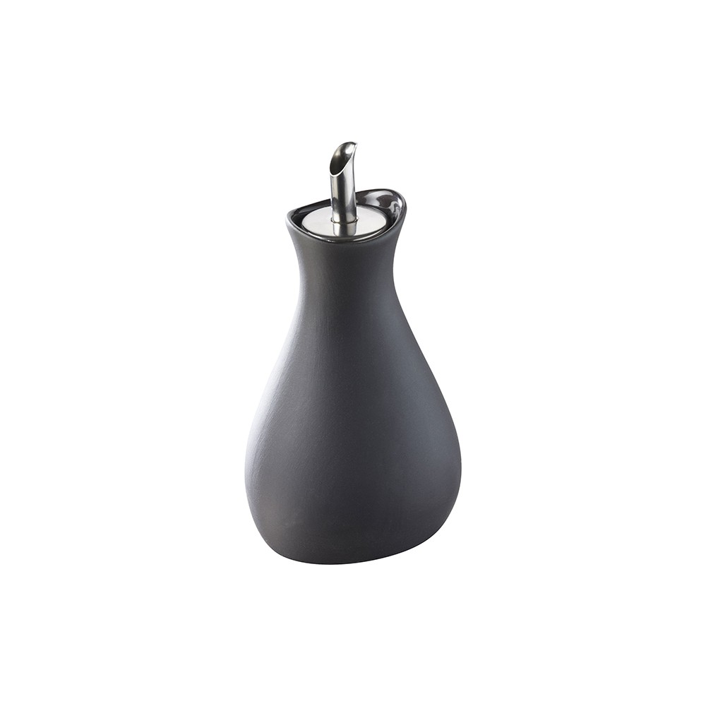 Бутылка для масла/уксуса; керамика; 250мл; D=79, H=165, L=83мм; черный
