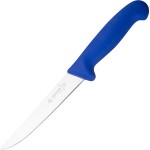 Нож для обвалки мяса; сталь нерж., пластик; L=280/150, B=24мм; синий, металлич.