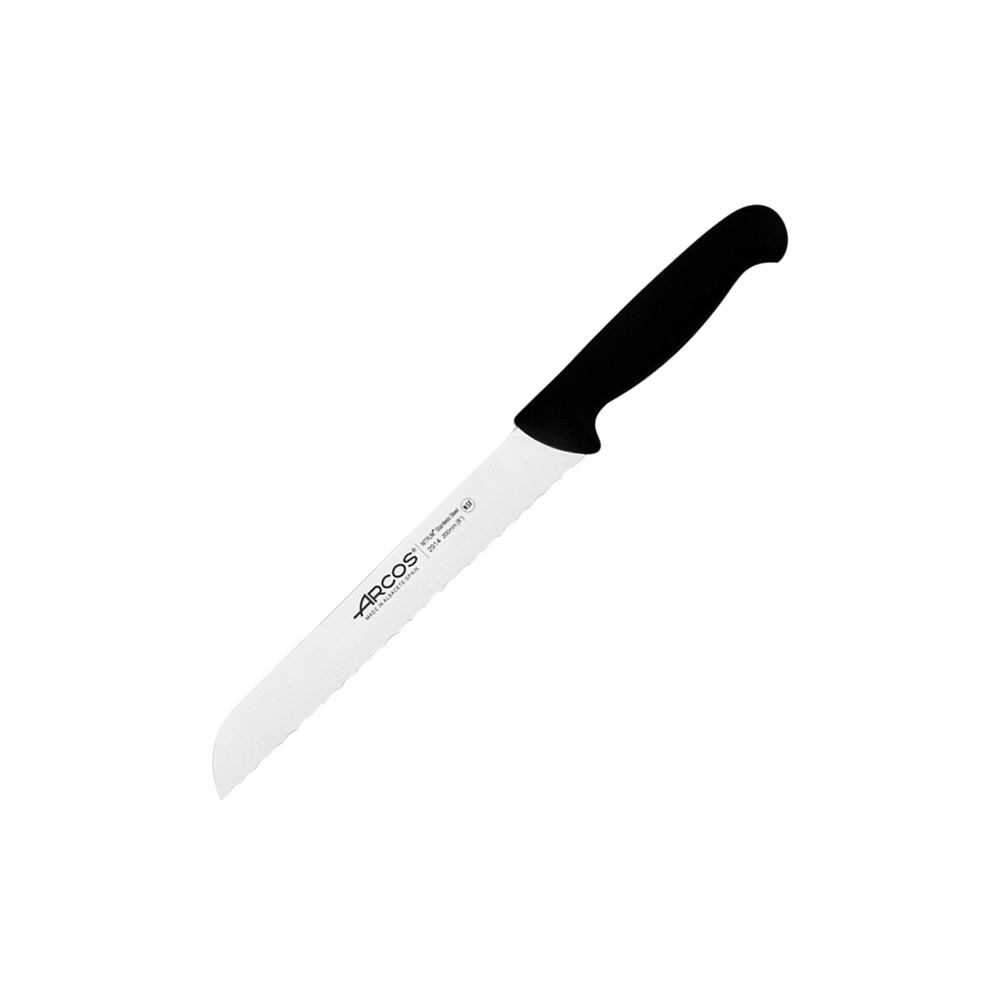 Нож для хлеба «2900»; сталь нерж., полипроп.; L=320/200, B=25мм; черный, металлич.