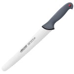 Нож для хлеба «Колор проф»; сталь нерж., полипроп.; L=38/25см; серый