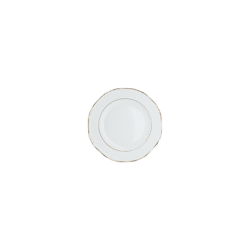 Тарелка мелкая «Афродита»; фарфор; D=24, H=2см; белый, золотой
