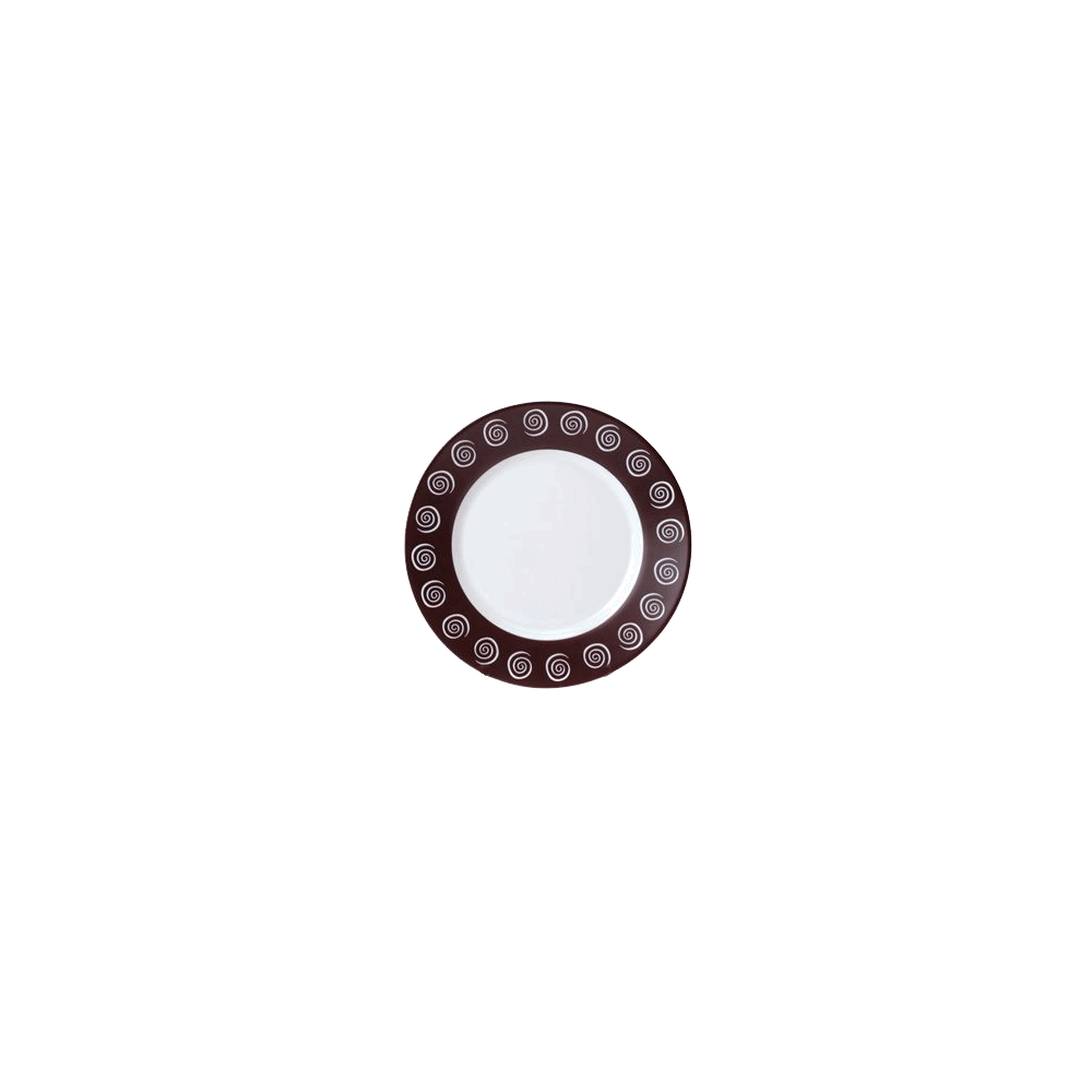 Тарелка «Сирокко браун»; D=19см; белый, коричнев.