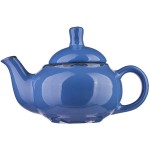 Чайник «Синий крафт»; керамика; 400мл; голуб.