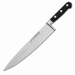 Нож кухонный; сталь, пластик; L=30, B=8см; черный, металлич.