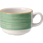 Чашка чайная «Рио Грин»; фарфор; 200мл; D=8, H=6см; белый, зелен.