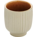 Чашка для эспрессо рифленая; керамика; 100мл; коричнев.