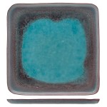 Тарелка квадратная; керамика; L=27, 5, B=27, 5см; бирюз.