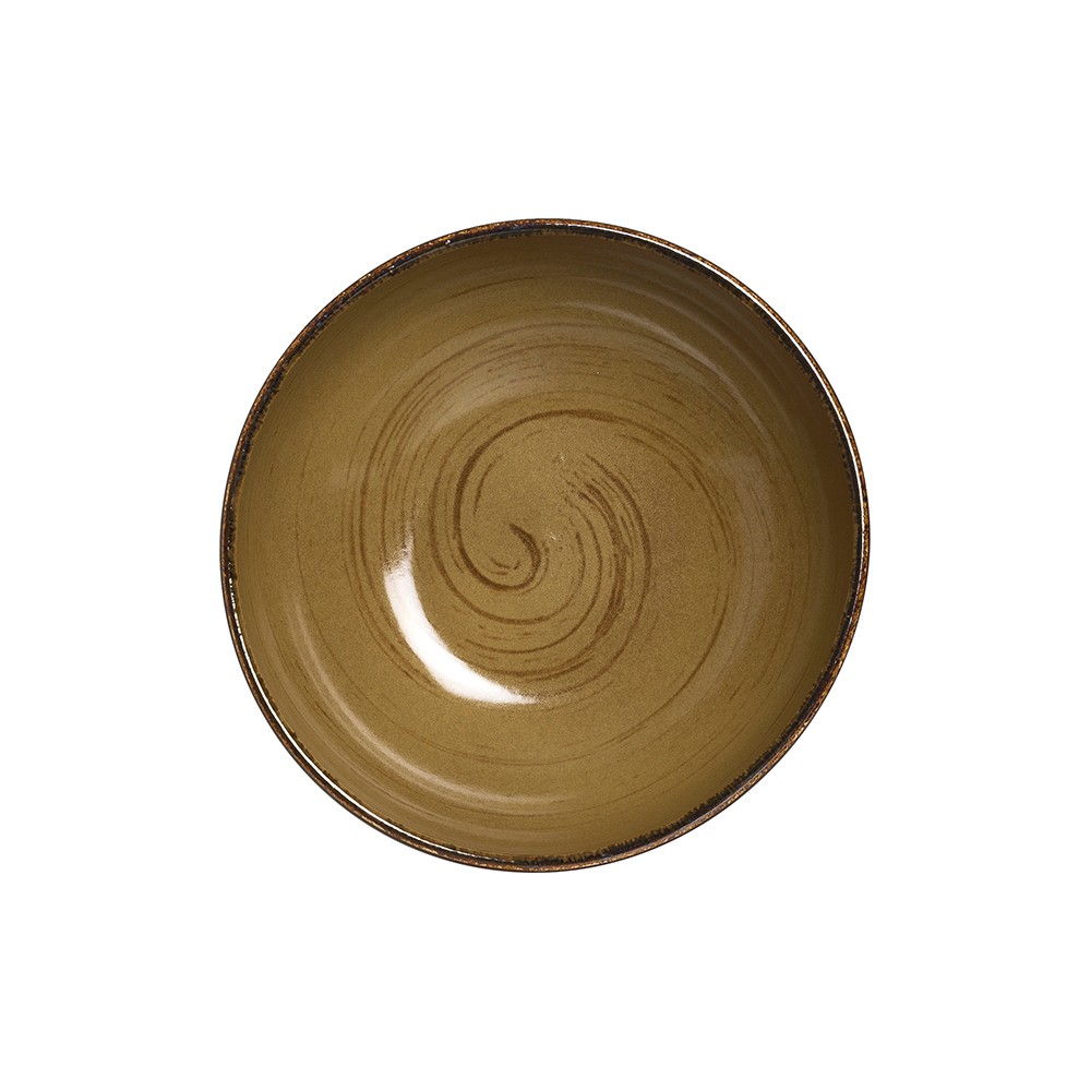 Салатник «Анфора Алма»; керамика; D=19, H=7см; коричнев., олив.
