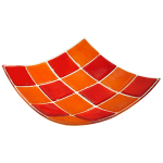 Блюдо сервировочное «Каро»; L=30, B=30см; оранжев., красный