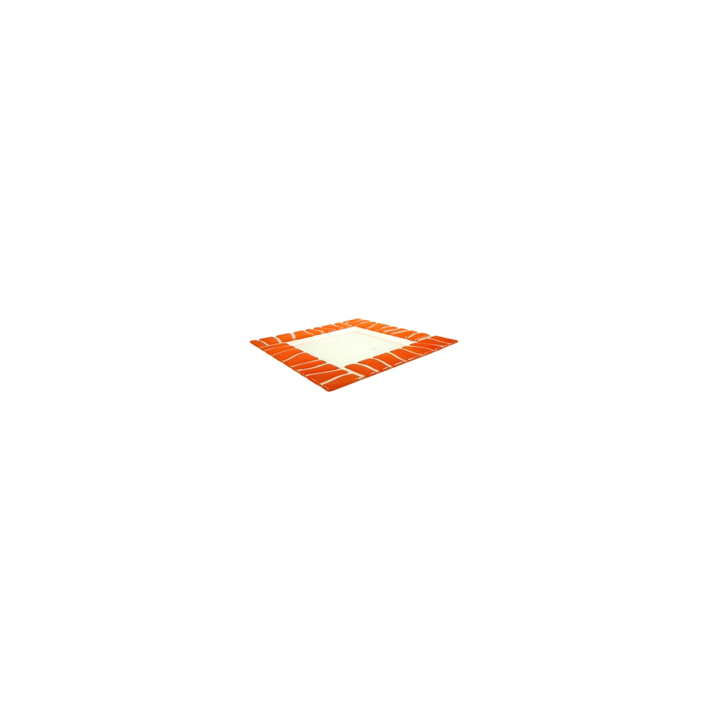 Тарелка «Сафари»; стекло; L=20, B=20см; прозр., оранжев.