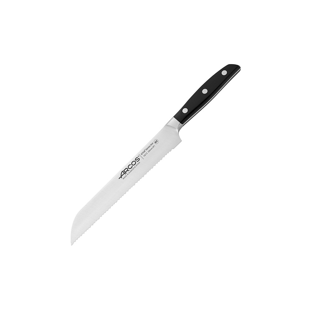 Нож для хлеба «Манхэттен»; сталь нерж., полиоксиметилен; L=32/20см; металлич., черный