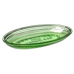 Блюдо сервировочное; стекло; L=26, B=14см; зелен., прозр.