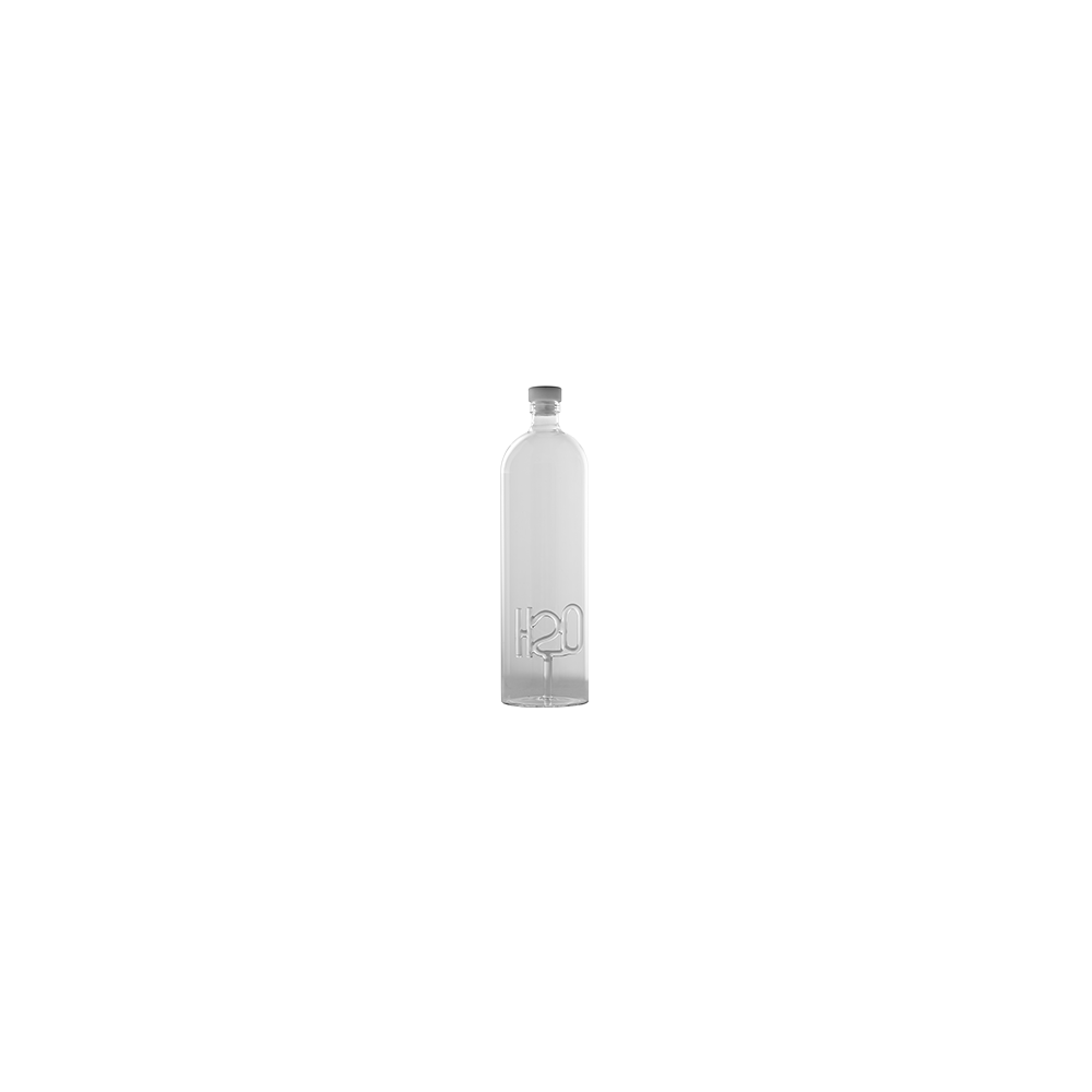 Бутылка с пробкой «H2O»; стекло; 1, 5л; D=9, H=32см