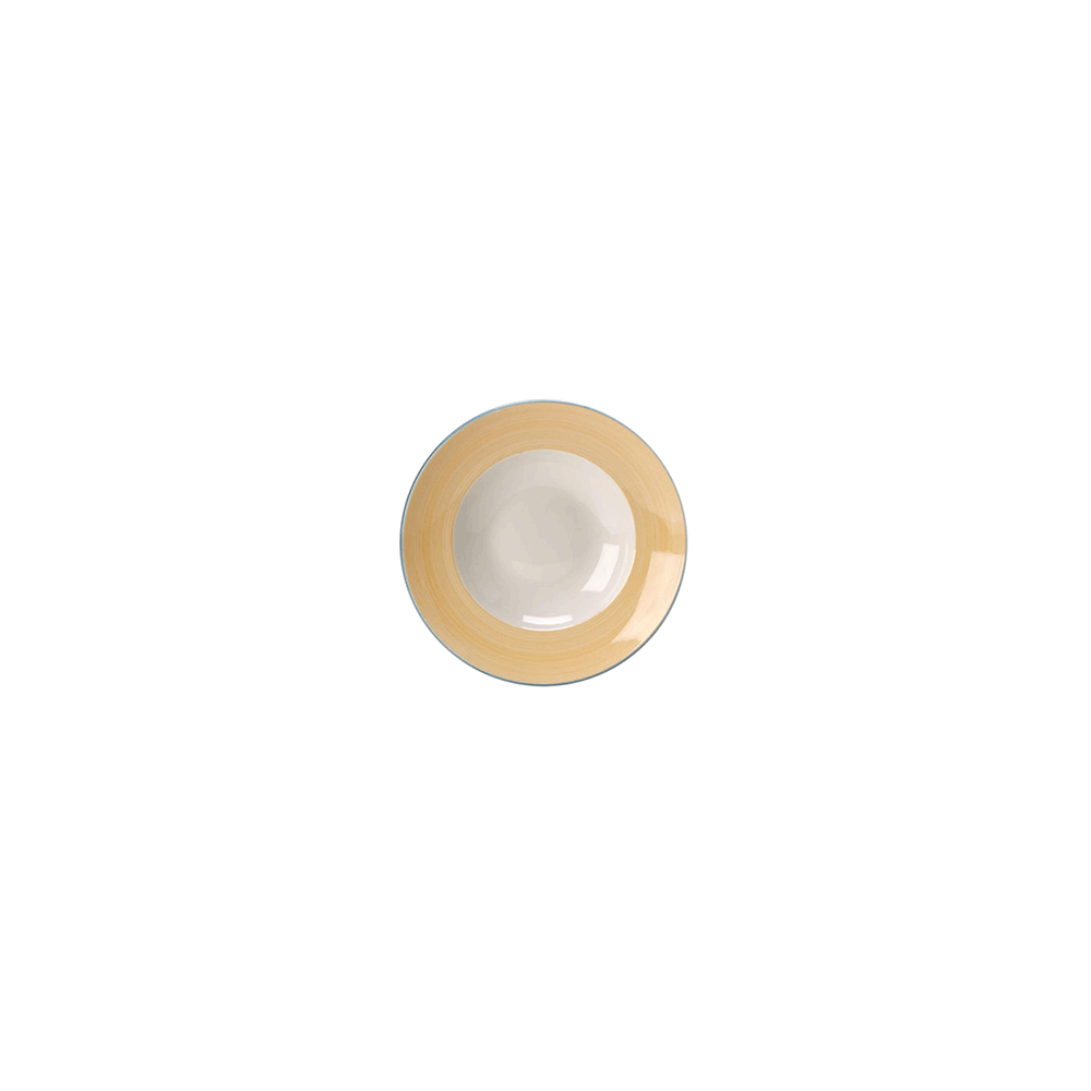 Тарелка для пасты «Рио Йеллоу»; фарфор; D=27см; белый, желт.