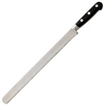 Нож кондитерский микрорифл.; сталь нерж., пластик; L=30см; металлич.