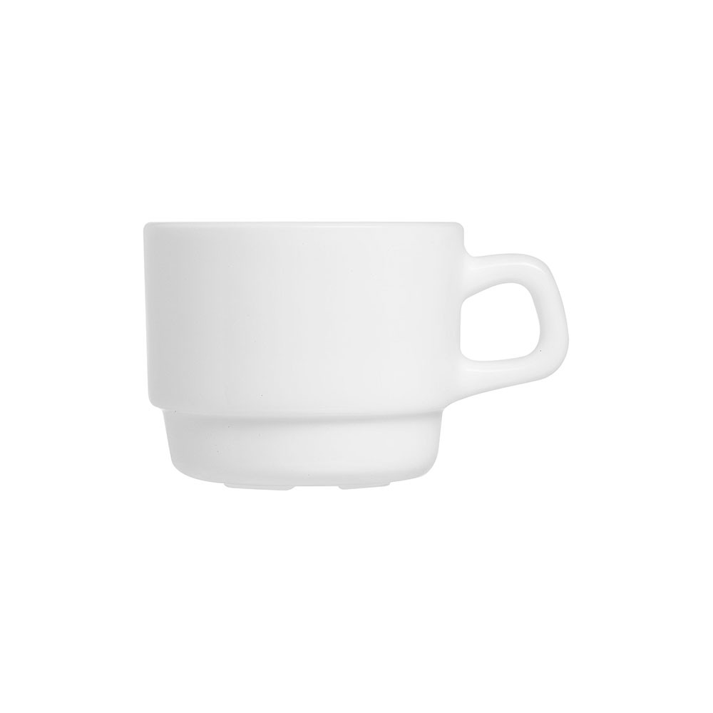 Чашка чайная «Ресторан»; стекло; 250мл; D=85, H=70мм; белый