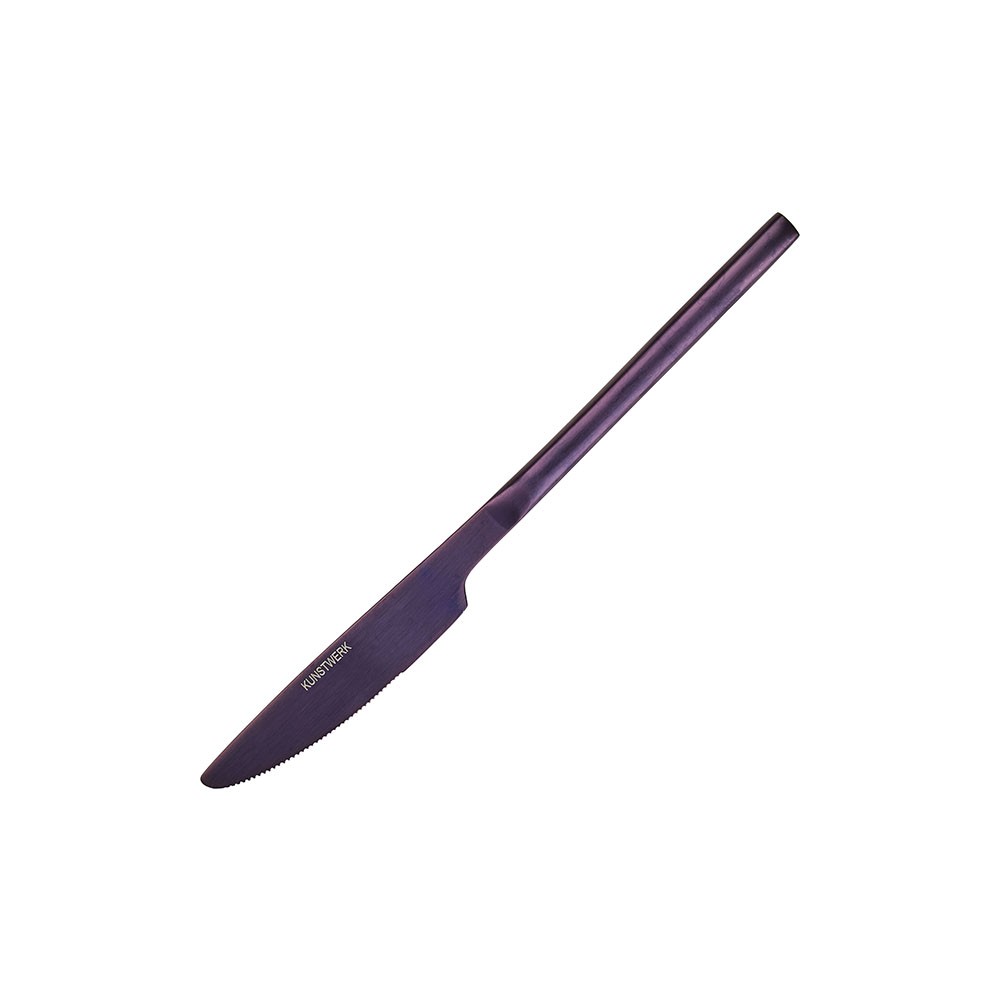 Нож столовый «Саппоро бэйсик»; сталь нерж.; L=22см; фиолет., матовый