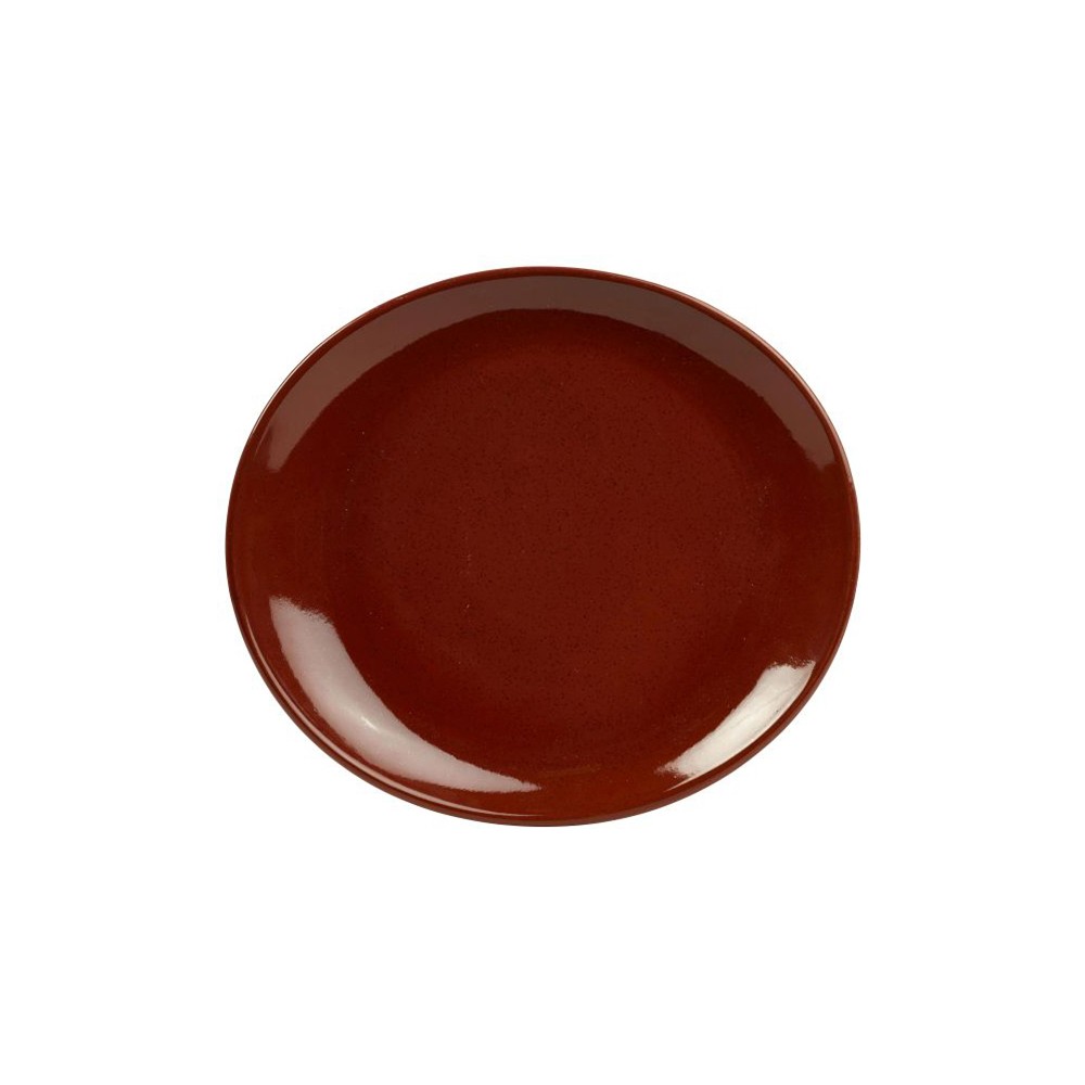 Тарелка овальная «Терра Ред»; керамика; L=21, B=19см; красный