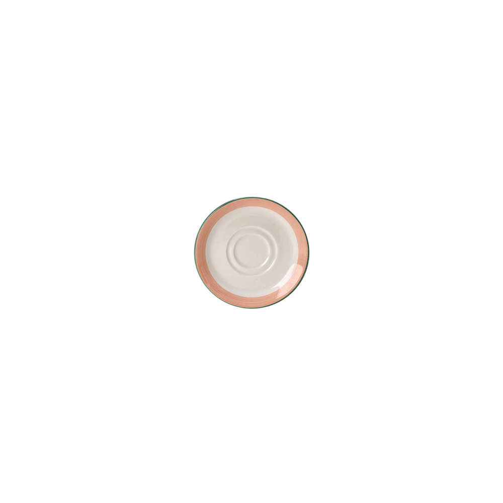 Блюдце «Рио Пинк»; фарфор; D=145, H=16мм; белый, розов.