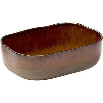 Блюдо глубокое №6 «Мерси»; песчаник; H=45, L=145, B=105мм; коричнев.