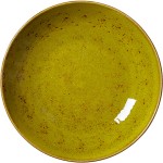 Салатник «Крафт Эппл»; фарфор; 1л; D=255, H=35мм; желто-зел.