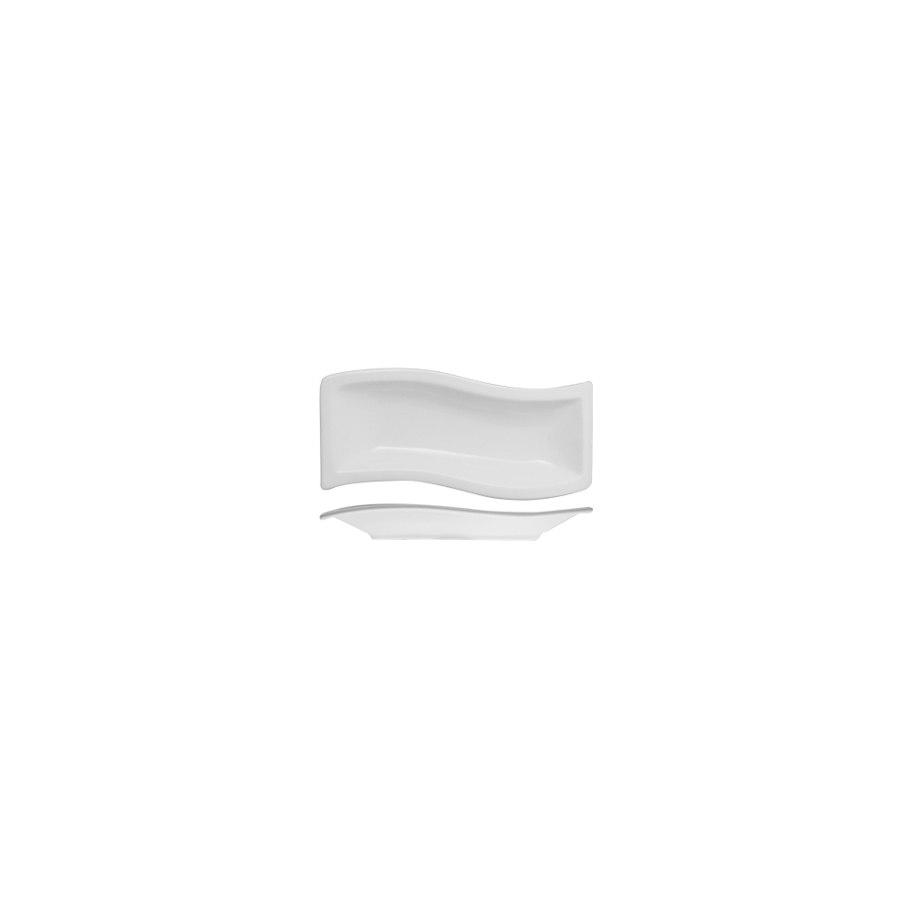 Блюдо волн. прямоугольное «Кунстверк»; фарфор; H=50, L=380, B=158мм; белый