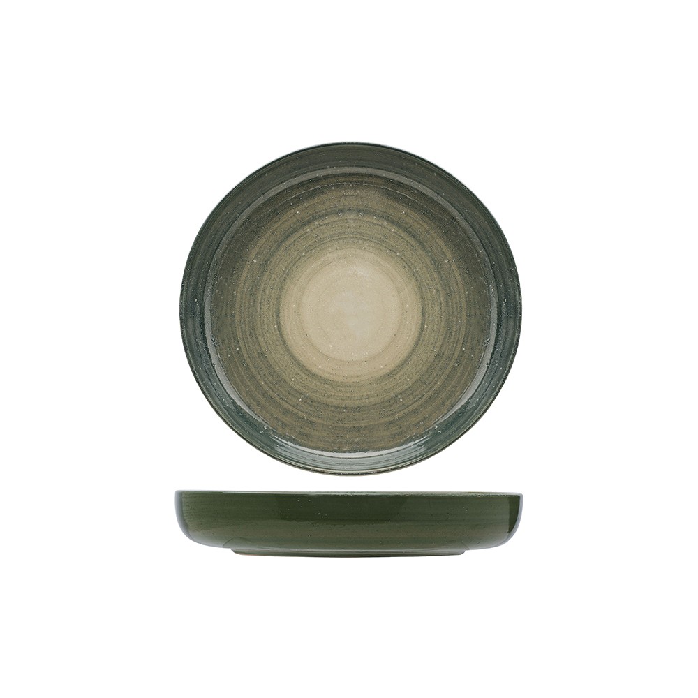 Тарелка глубокая «Дестино Грин»; керамика; D=215, H=35мм; зелен.