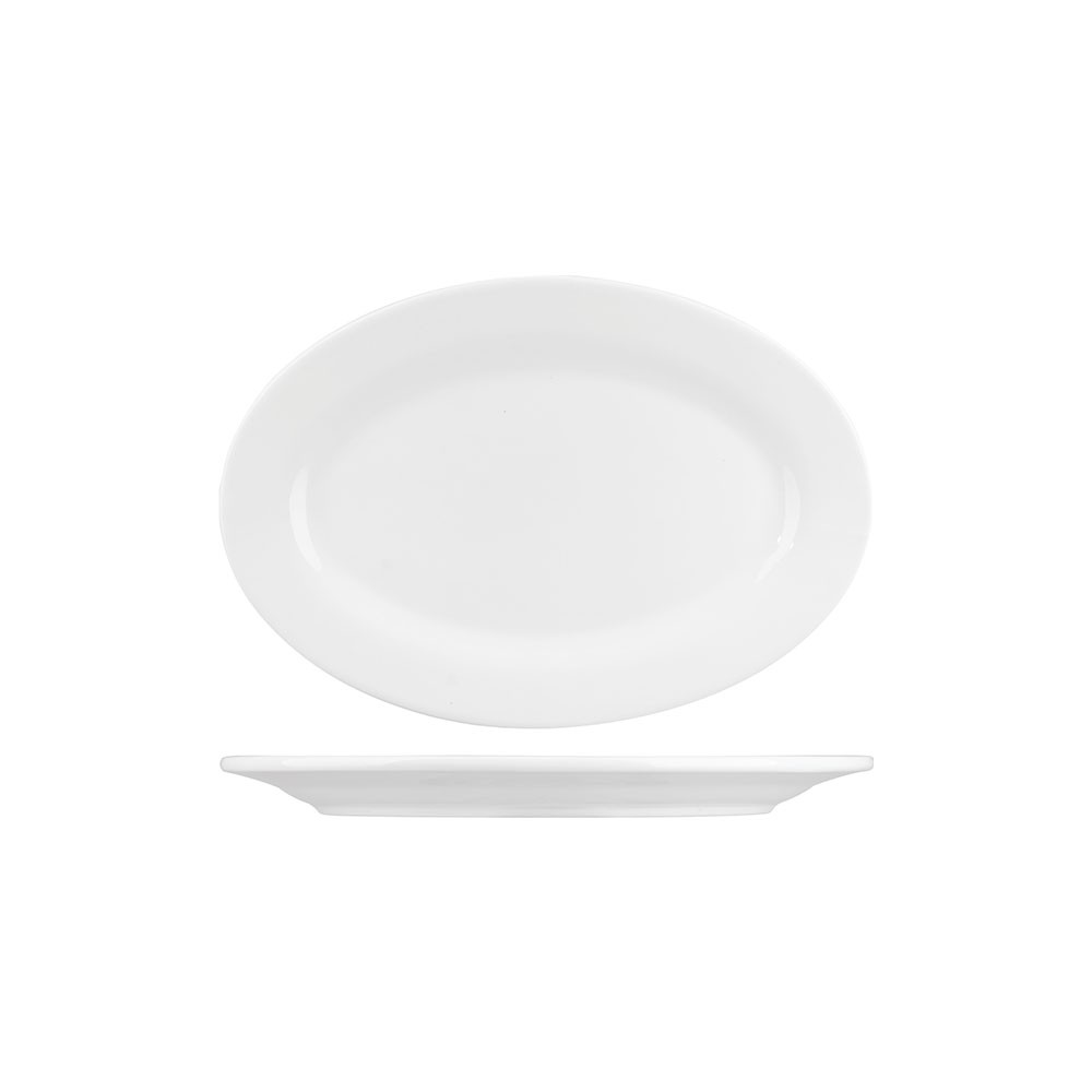 Блюдо овальное «Кунстверк»; фарфор; H=15, L=200, B=140мм; белый
