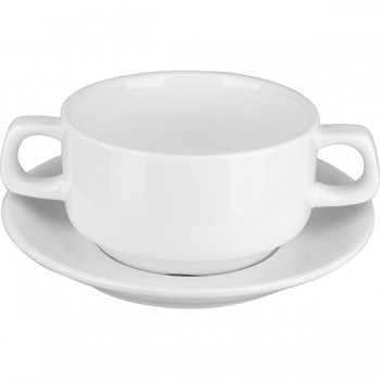 Пара бульонная «Кунстверк»; фарфор; 300мл; D=105, H=60мм; белый