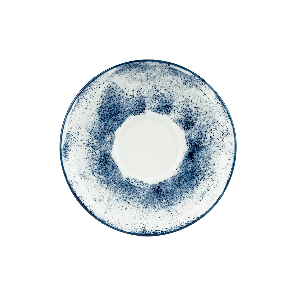 Блюдце с декором «Аида»; фарфор; D=14, 5см; белый, синий
