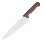 Нож поварской; сталь нерж., пластик; L=385/244, B=56мм; коричнев., металлич.