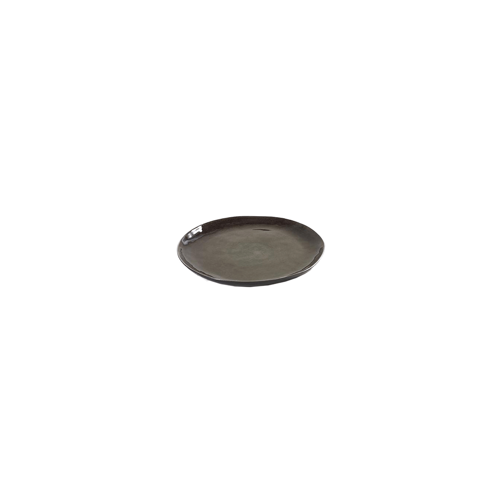Блюдо «Пьюр»; керамика; D=34см; серый
