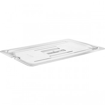 Крышка для  гастр-ти 1/1, вырез для ложки; поликарбонат; L=53, B=32, 5см; прозр.