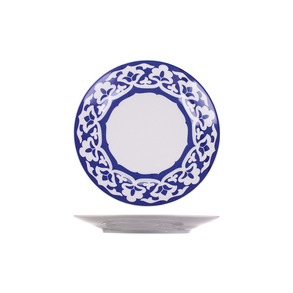 Тарелка мелкая «Идиллия-Восток»; фарфор; D=17см; белый, синий