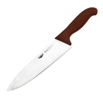 Нож поварской; пластик, сталь нерж.; L=23/36, B=3см; коричнев., металлич.