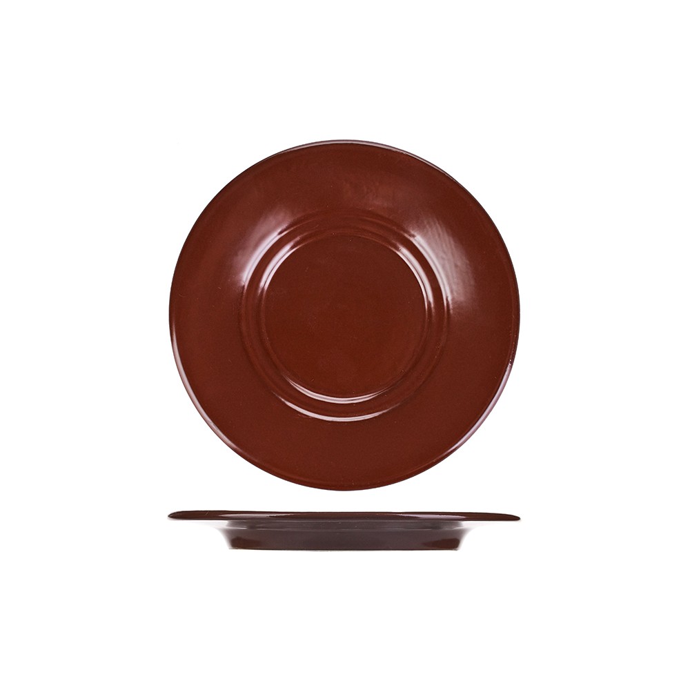 Блюдце «Шоколад»; фарфор; D=155, H=20мм; тем.корич.