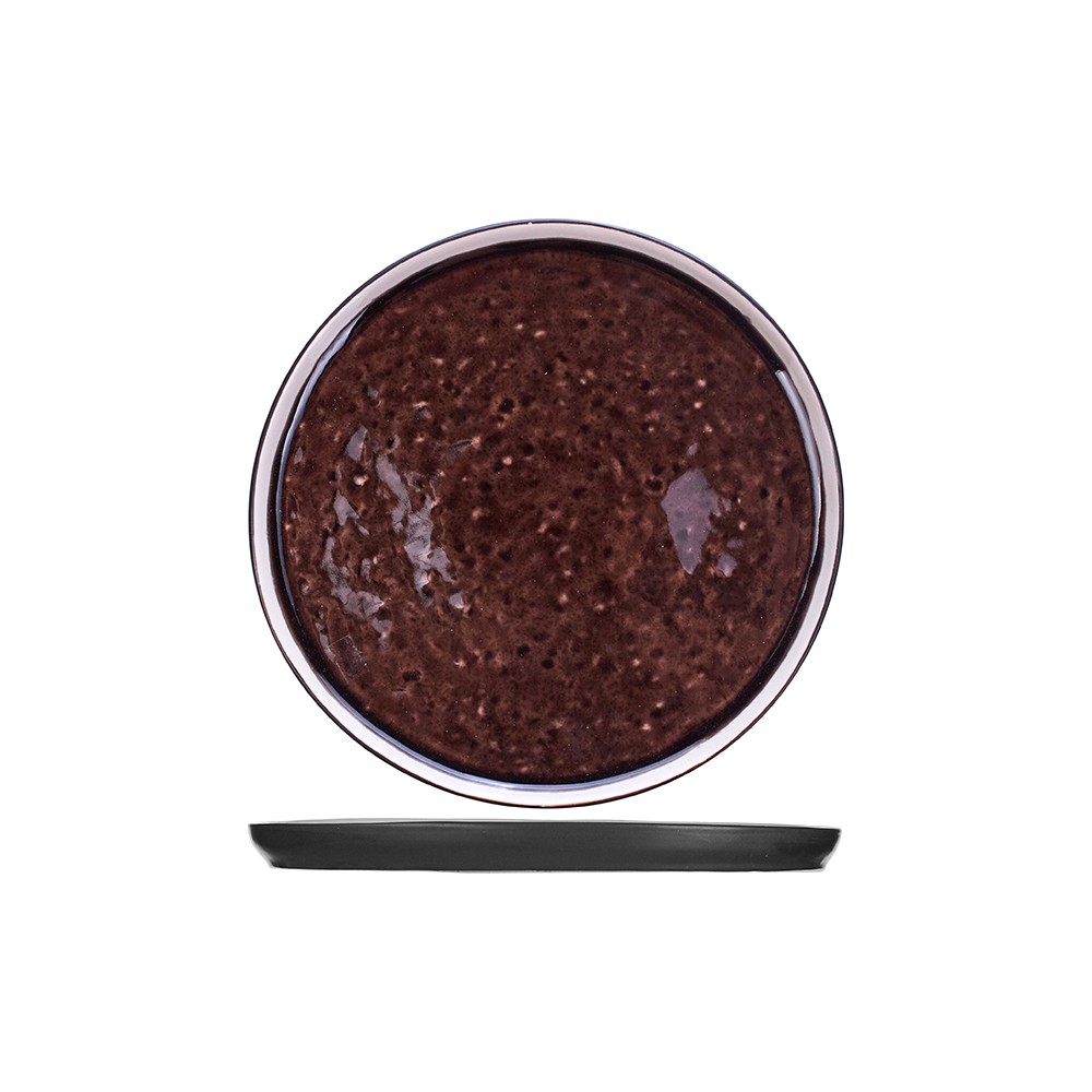 Тарелка мелкая «Лагуна»; керамика; D=21, 5см; коричнев., фиолет.