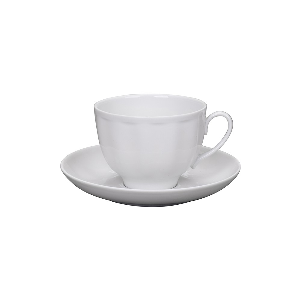 Пара чайная «Гранат»; фарфор; 275мл; D=91, H=75, L=150мм; белый