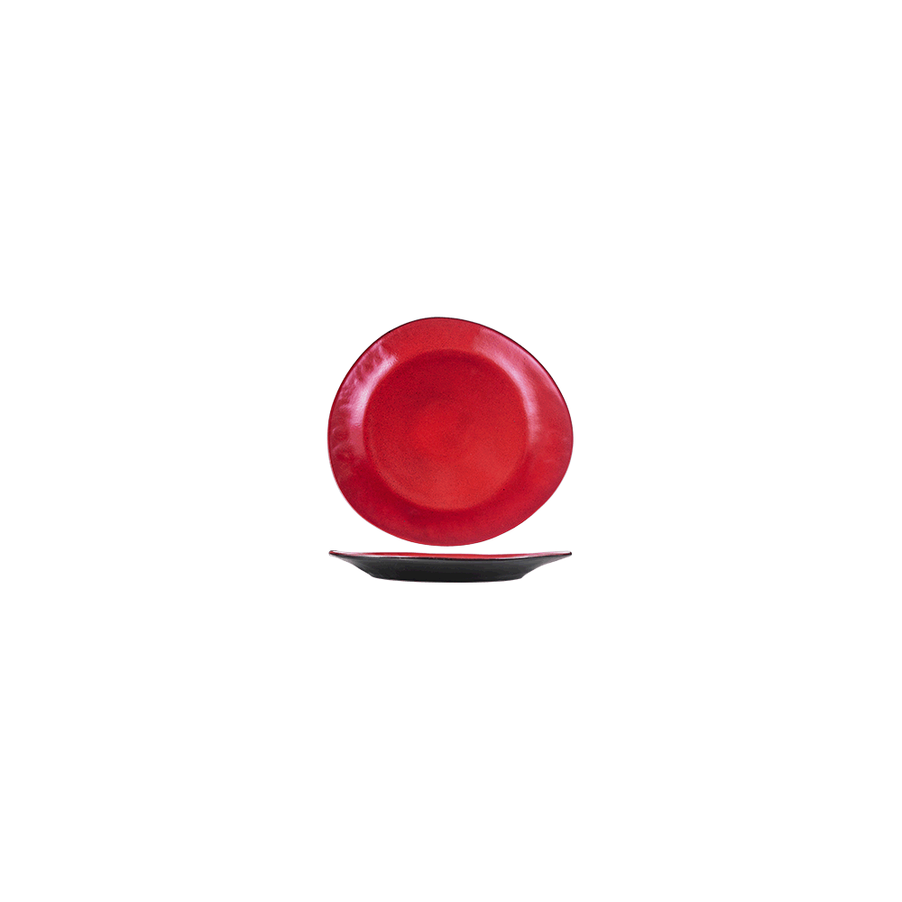 Тарелка «Млечный путь красный»; фарфор; H=3, L=32, B=29см; красный, черный