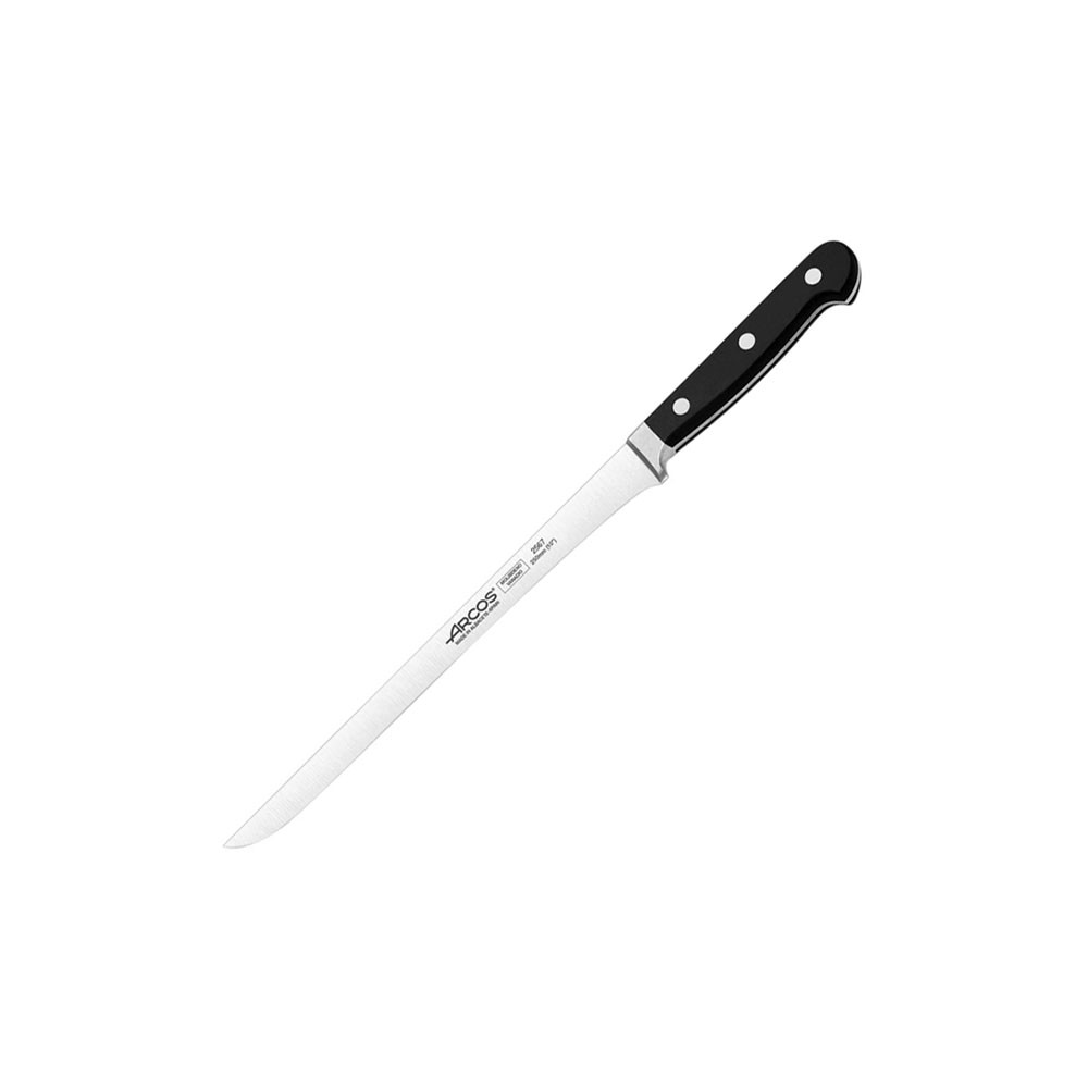 Нож для окорока «Класика»; сталь нерж., полиоксиметилен; L=36, 5/25, B=17см; черный, металлич.