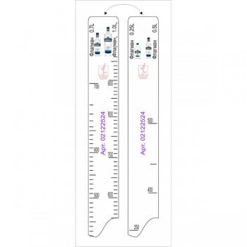 Линейка «Флагман 0. 25, 0. 5, 0. 7, 1л»; пластик; L=28, B=2см; белый, разноцветн.