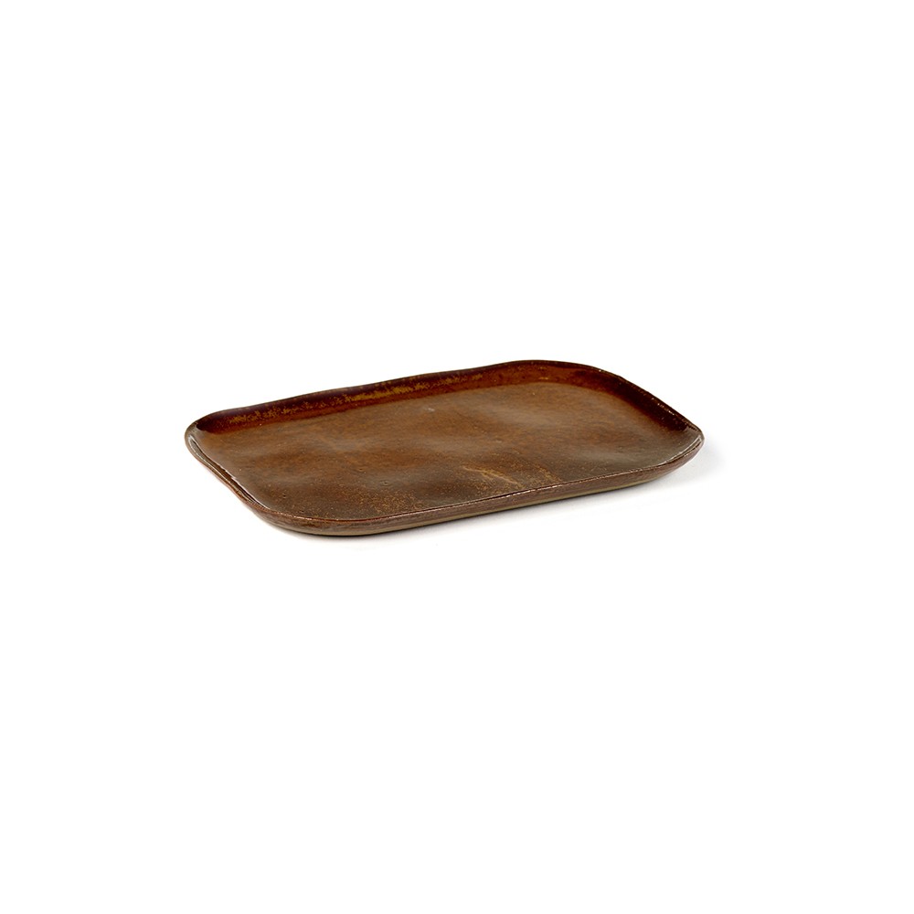 Блюдо №2 «Мерси»; песчаник; H=14, L=230, B=150мм; коричнев.