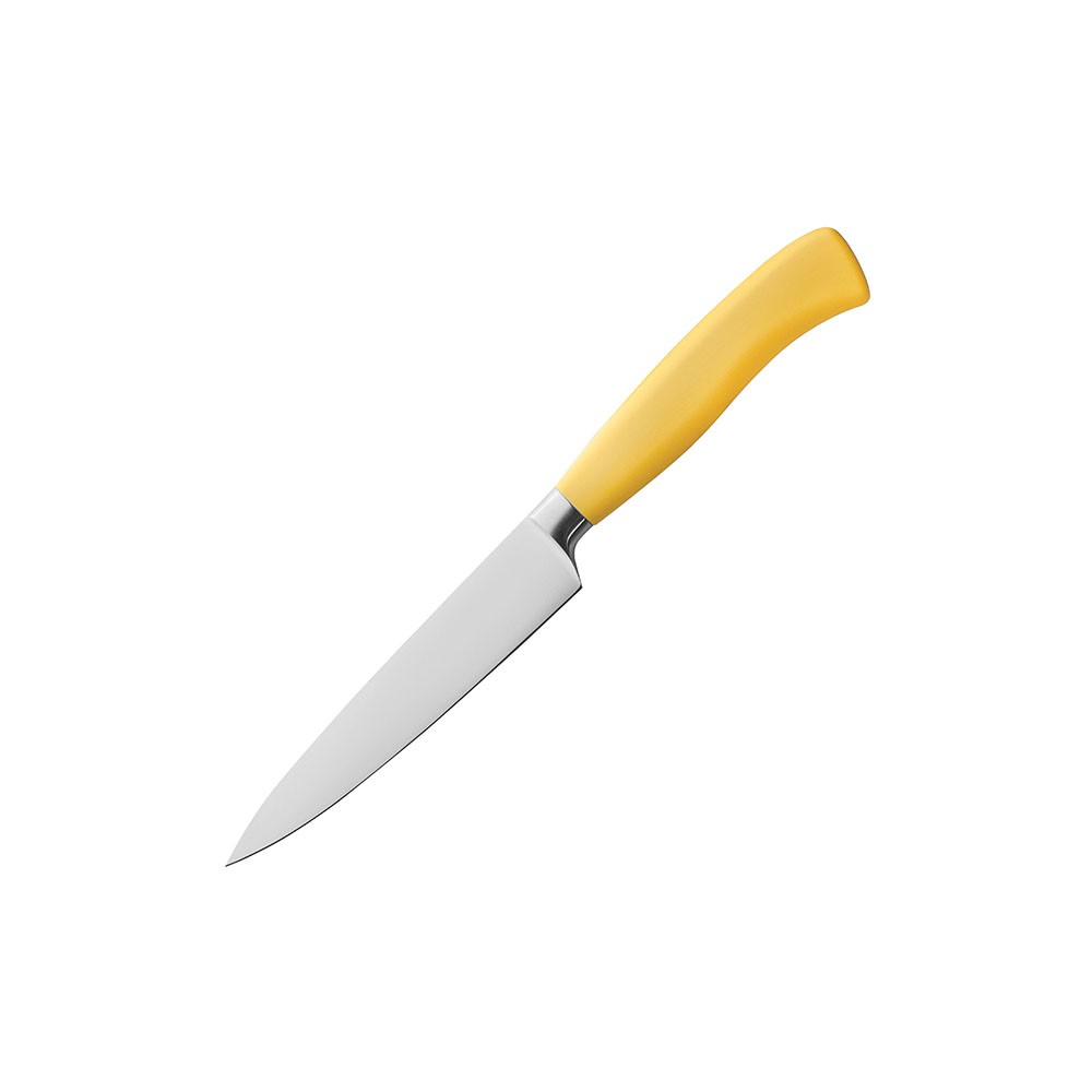 Нож кухонный универсальный «Платинум»; сталь нерж., пластик; L=29/16, B=3см; желт., металлич.