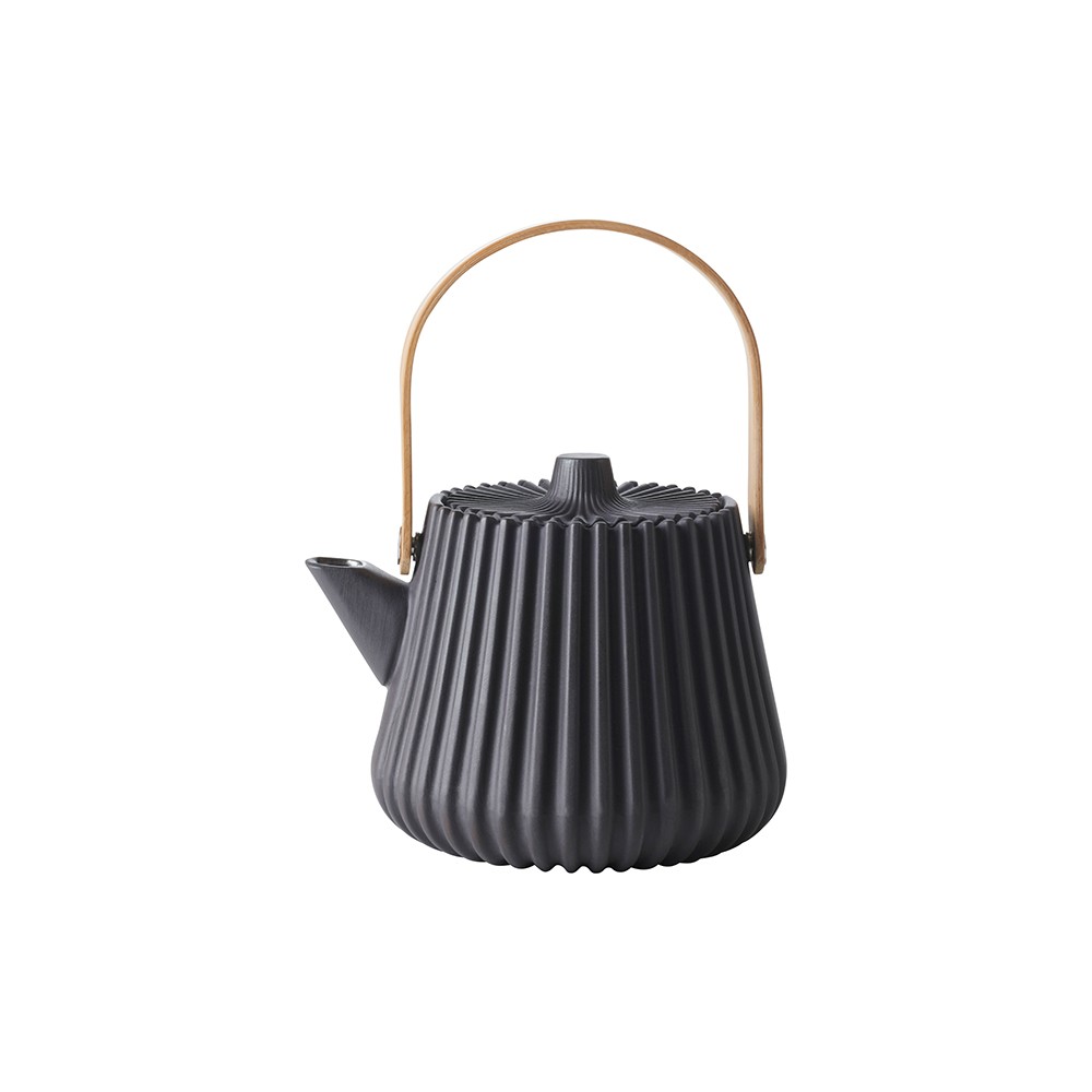 Чайник с ситом «Пекое»; керамика, металл; 0, 55л; D=12, 5, H=12см; черный