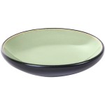 Тарелка мелкая «Пьюр»; керамика; D=75, H=15мм; зелен., черный