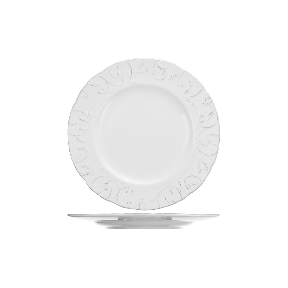 Тарелка мелкая «Фестон»; керамика; D=280, H=25мм; белый
