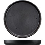 Тарелка с бортом «Оникс»; керамика; D=20см; черный