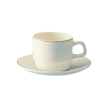 Чашка чайная «Рисепшн»; стекло; 190мл; D=75, H=63мм; айвори, серый