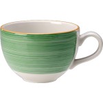 Чашка чайная «Рио Грин»; фарфор; 228мл; D=9, H=6см; белый, зелен.